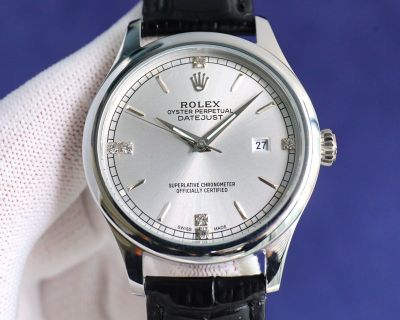 Rolex Datejust 8215 Movement 40mm 316L Steel White Gold Case White Face Watch